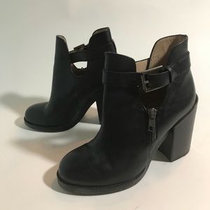 ASH booties in black with silver ankle buckle